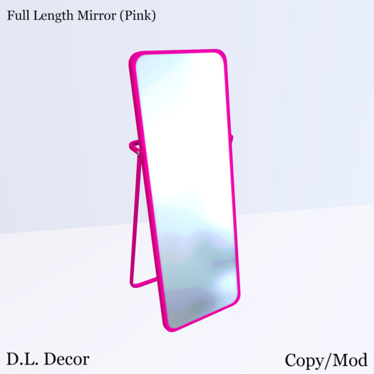 Second Life Marketplace D.L. Decor Full Length Mirror (Pink) Mesh